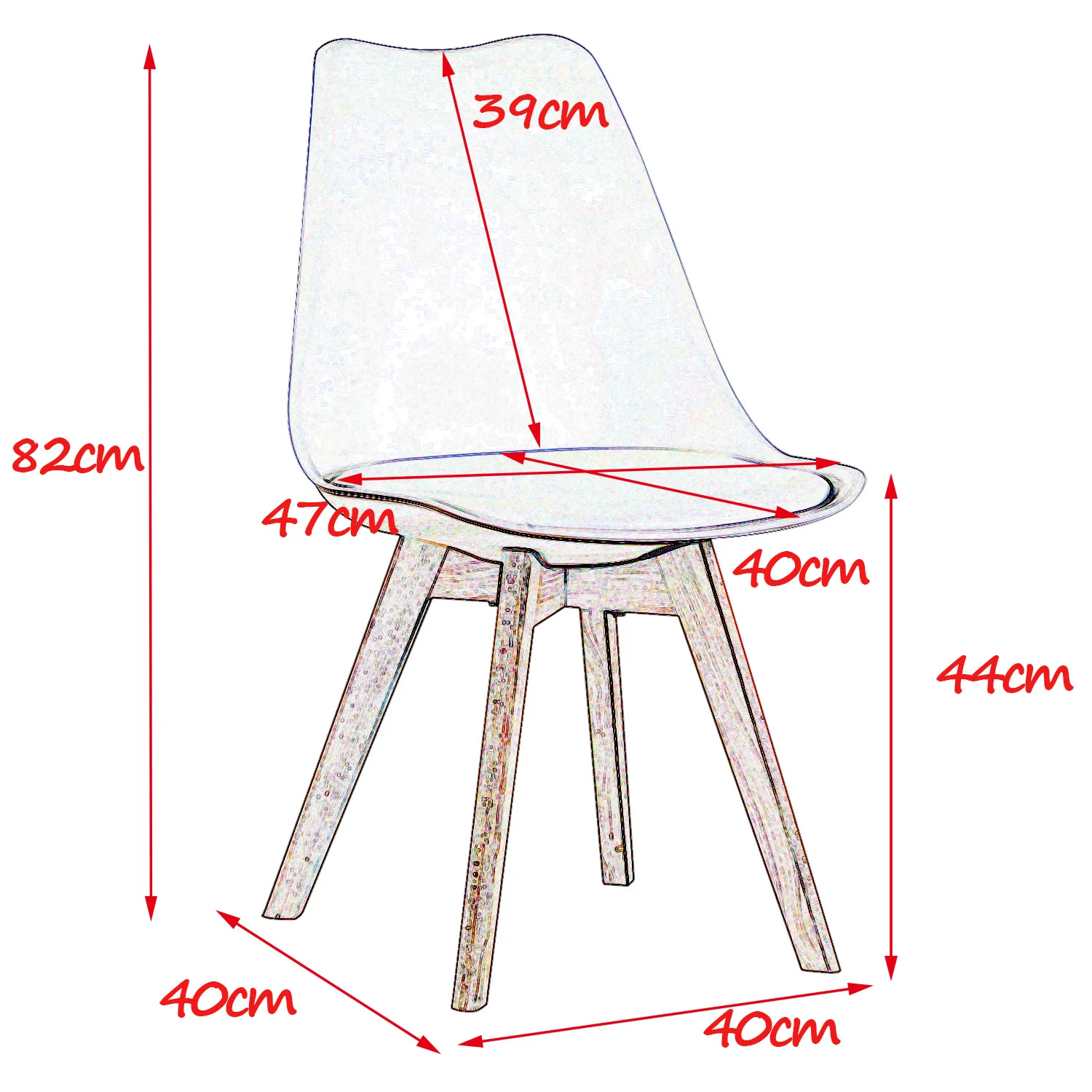 EGOONM 6Pcs Nordic Medieval Dining Chairs PU Padded Seat Beech Wood Legs Desk Chairs for Dining Room Bedroom Balcony Restaurant