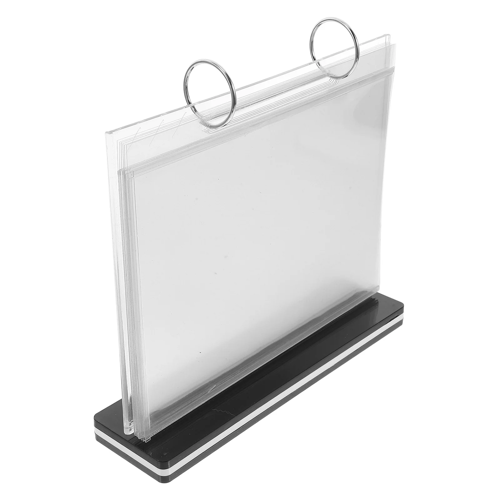 Transparent Menu Display Stand Flip Page PVC Tabletop Menu Card Holder Waterproof Sign Stand for Restaurant Bar Cafe