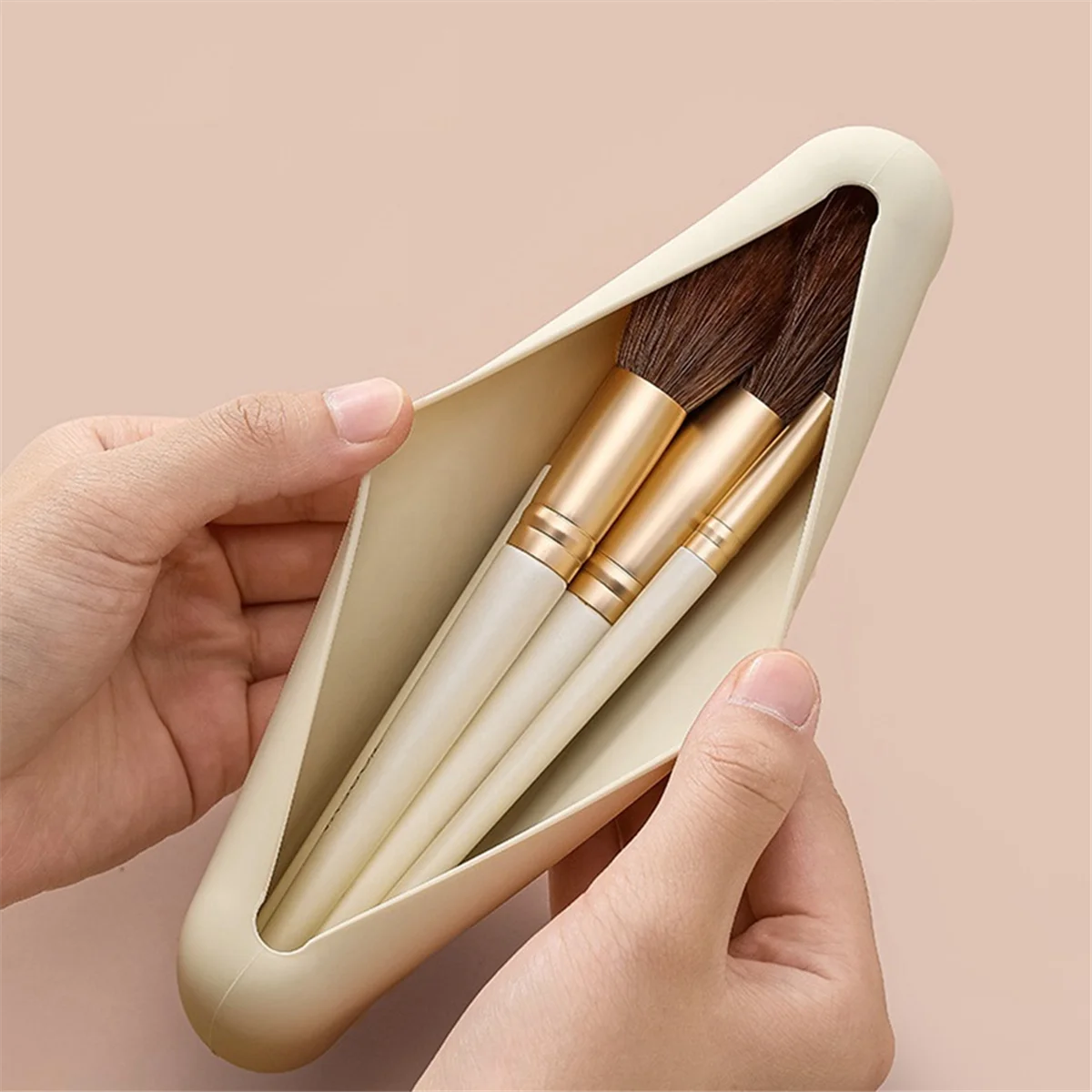 ABJS Дорожный держатель для кистей для макияжа, силиконовый портативный держатель для косметических кистей для лица с защитой от падения, мягкие и элегантные инструменты для макияжа