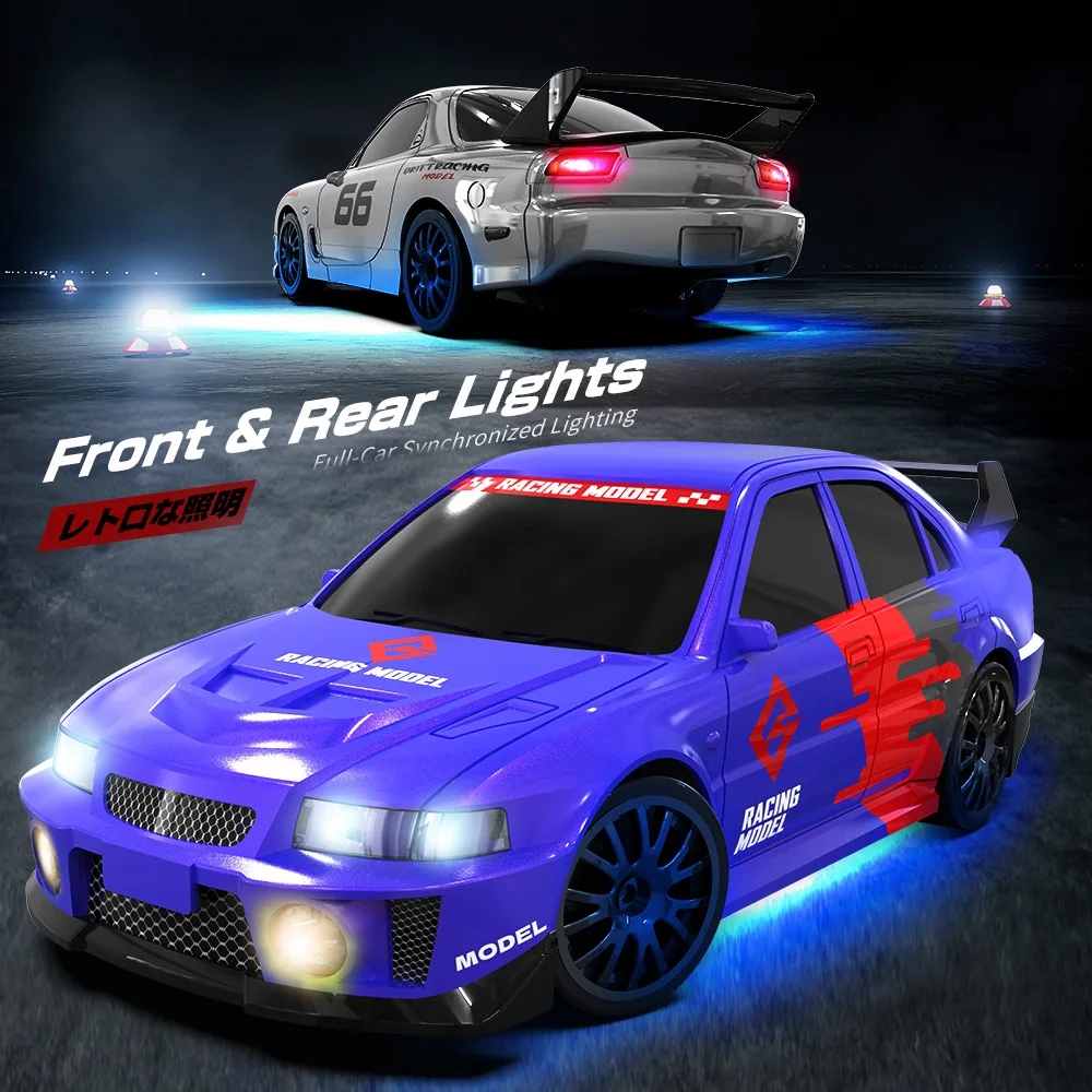 

ENOZE 1:24 4WD RC Drift Racing Car Rechargeable Remote Control LED Light Electric Model Car Extra Drift Tires Kids Toy No.8608