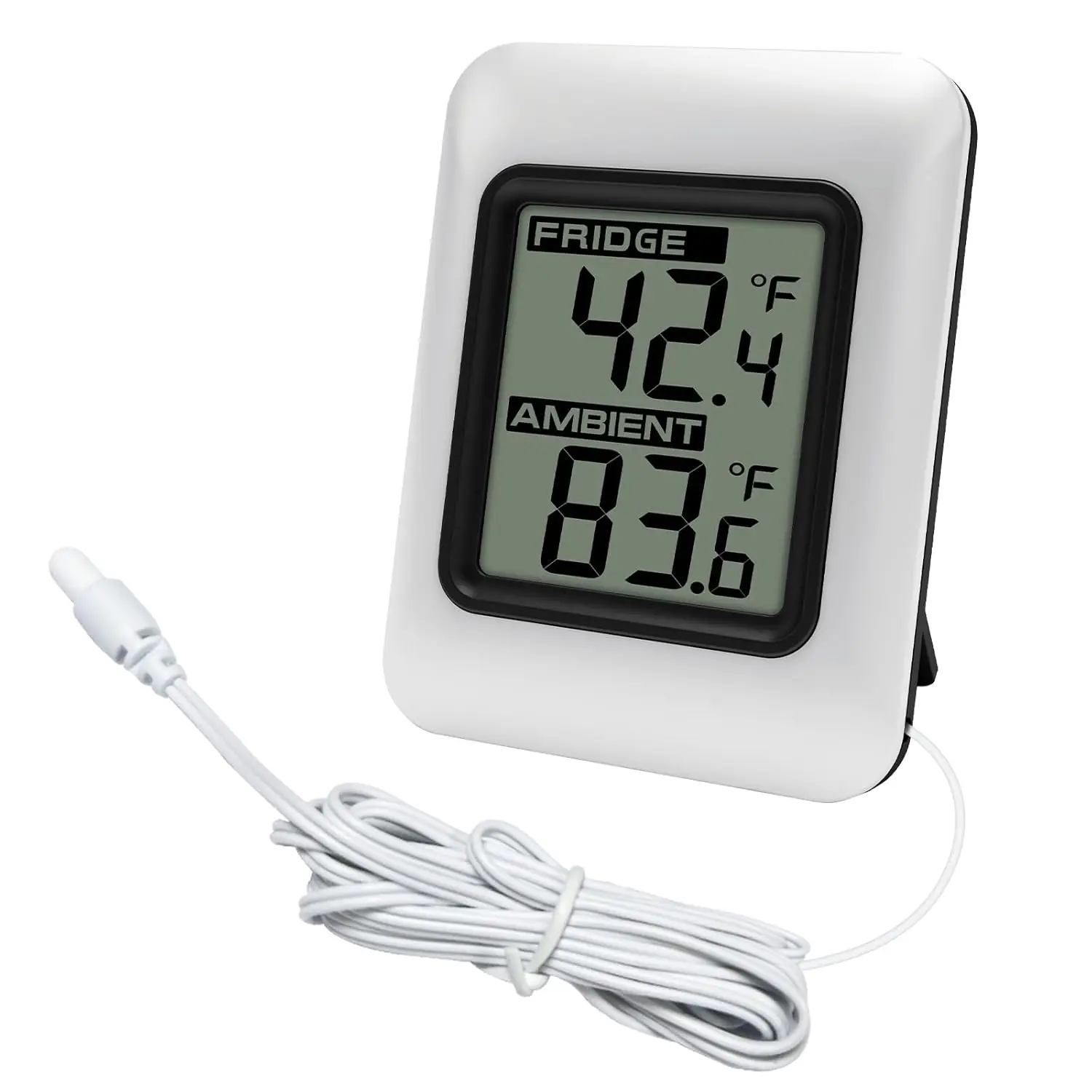 

Digital Refrigerator Thermometer with Large LCD Wired Freezer Room Indoor Outdoor Thermometer with Magnetic Back Easy to Read