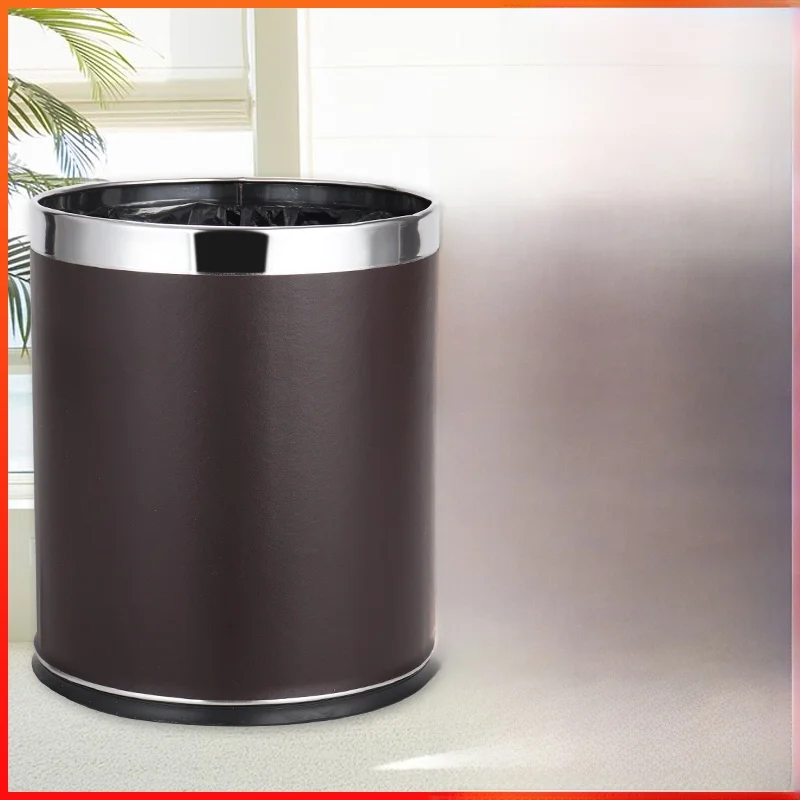 

Большое мусорное ведро из нержавеющей стали для кухни, офиса, гостиной, ванной комнаты без крышки, простой, креативный, роскошный дизайн, для домашнего использования