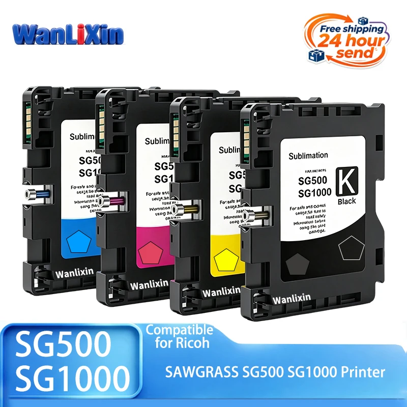 1-3 SETS SG500 SG1000 Ink Cartridge With sublimation ink and one-time chip Compatible For Ricoh SAWGRASS SG500 SG1000 Printer