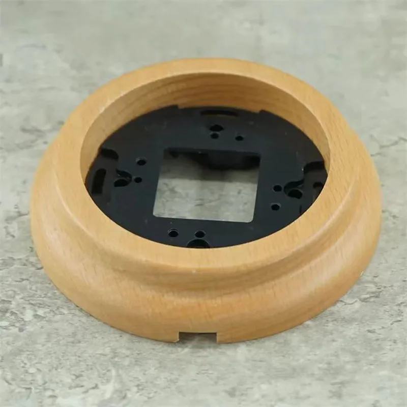Retro Wall Surface Mounted Ceramic Switch Socket Accessories Wooden Base