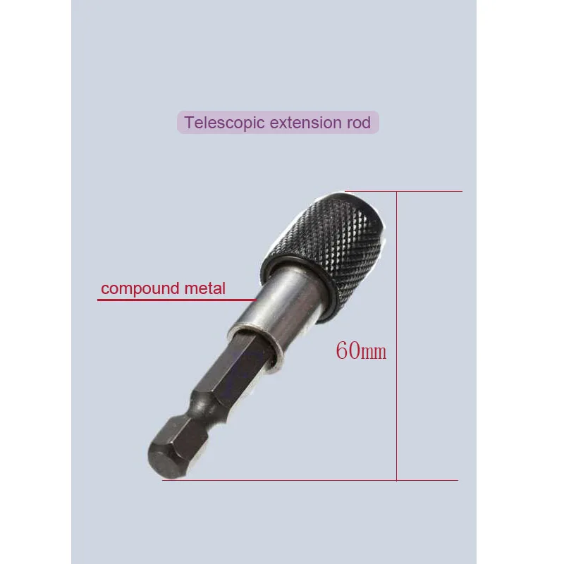 1/4 "60Mm Hex Shank Rilis Cepat Bor Sekrup Magnetik Obeng Bit Holder