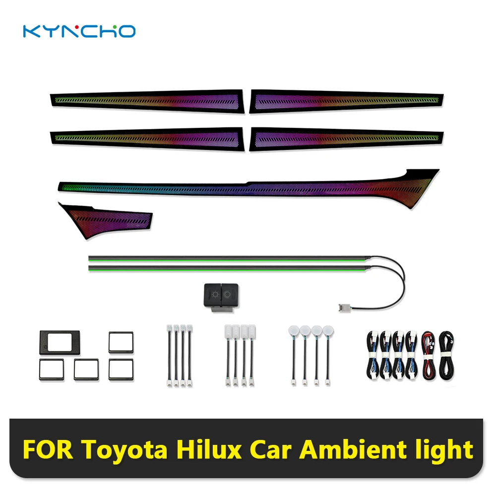 For Toyota Hilux GR Sport for Hilux Revo 64 Color Symphony LED Car Ambient Light