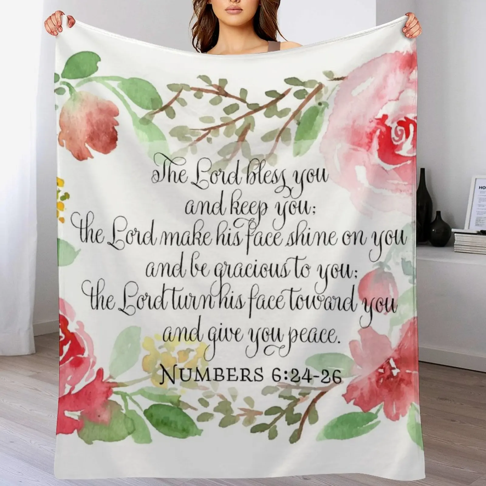 

The Blessing | Numbers 6:24-26 | Scripture Art Throw Blanket Picnic Luxury Throw Blankets