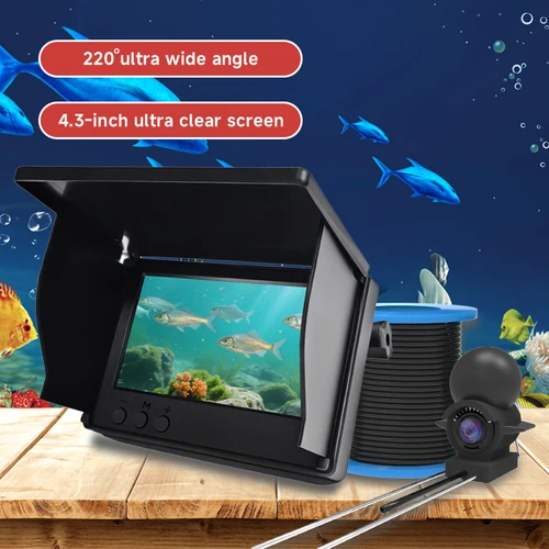 Imagen 2 del producto Dodosee 220 °   Cámara de pesca submarina portátil 1080P 4,3 ''LCD buscador de peces buscador de profundidad de peces portátil agua con visión nocturna