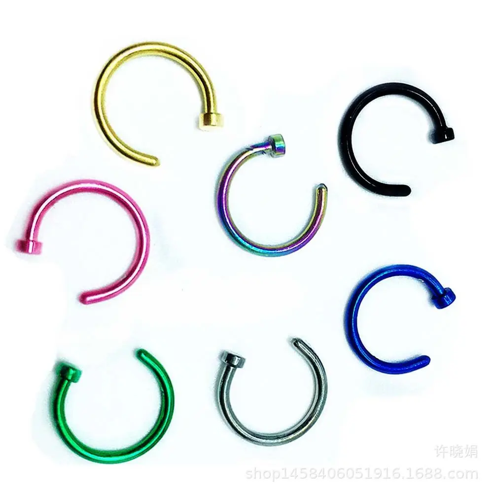 فاسق الزنمة للنساء دائرية صغيرة هوب الفولاذ المقاوم للصدأ هيئة ثقب المجوهرات الشفاه خواتم الأنف خواتم