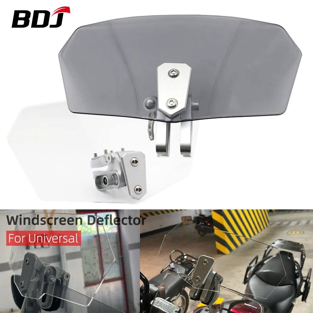 

BDJ Universal Windscreen Deflector Windshield Extension Adjustable Spoiler Clamp-On Suitable For All Motorcycle BMw R1200GS F850