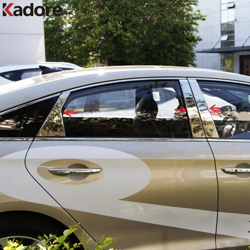 

For Hyundai Sonata 2015 2016 Stainless Steel Windows Center Pillar Cover Trim Middle B C Pillars Post Strip Car Accessories