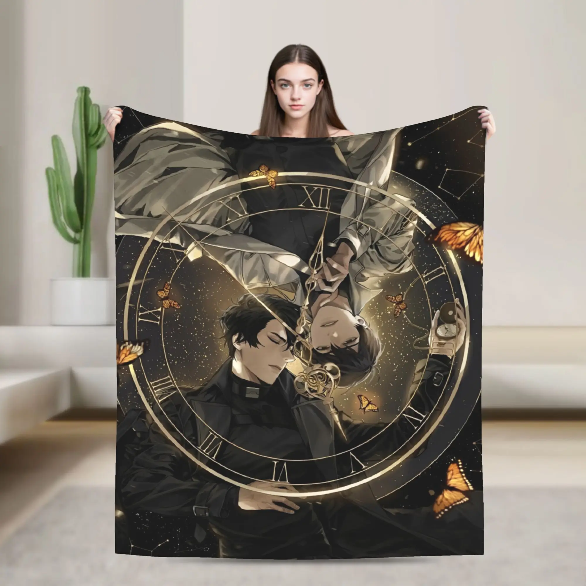 Omniscient Readers Viewpoint Flannel Blankets Kim Dokja Funny Throw Blankets for Bed Sofa Couch 150*125cm Quilt