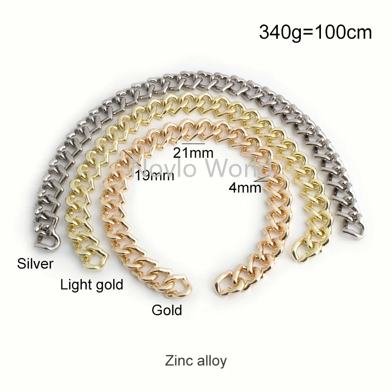 1-5meters 19mm Sweety Heart Alloy Material heavy duty shoulder chain brand bag chain strap