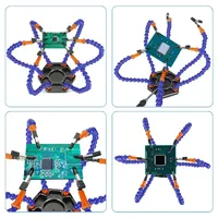 Soldering Station with Six Flexible Arms Metal Base Soldering Tool 6 Soldering Aid Vise Aluminum Base for Repair