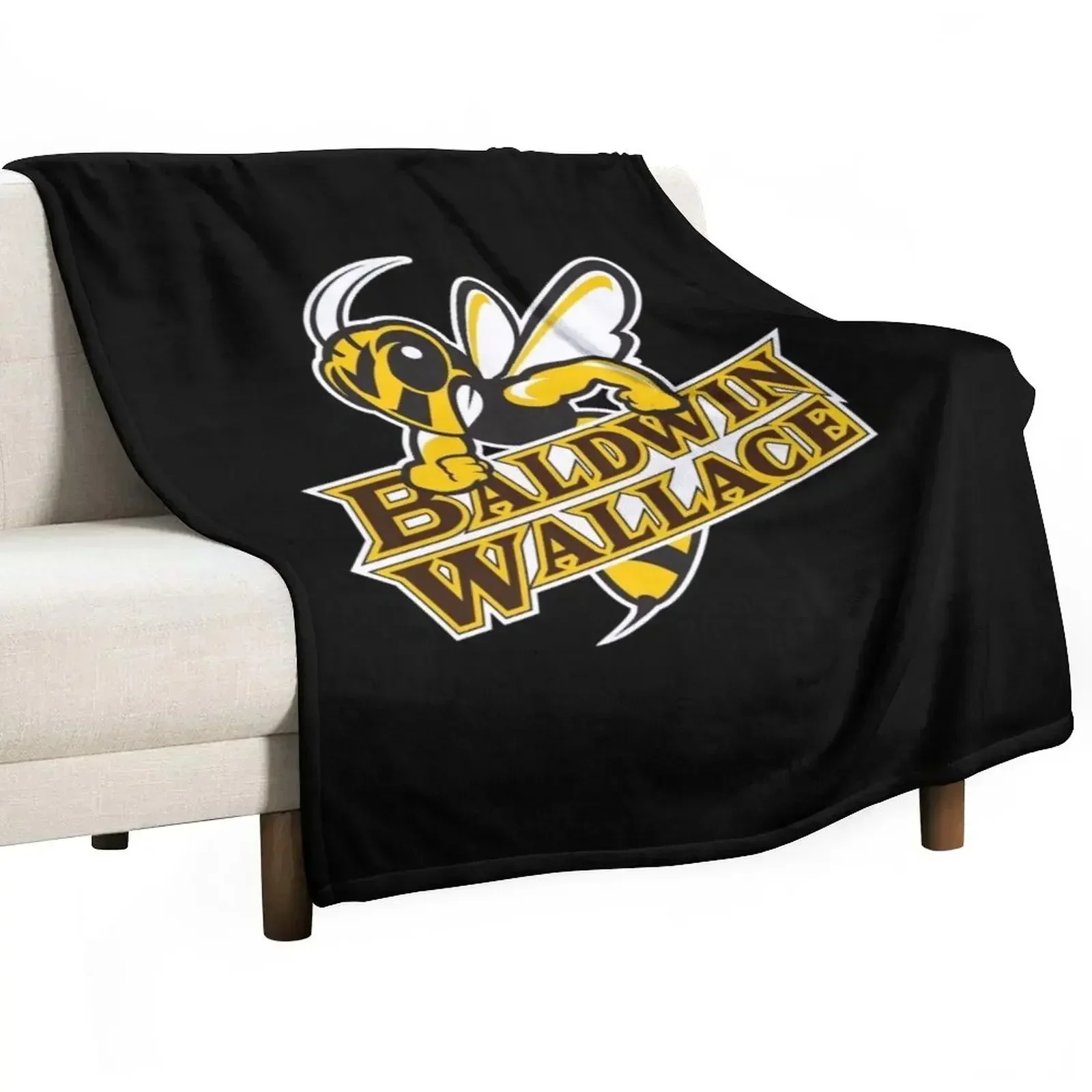 Baldwin Wallace Yellow Jackets club Throw Blanket blankets and throws Thermals For Travel Blankets