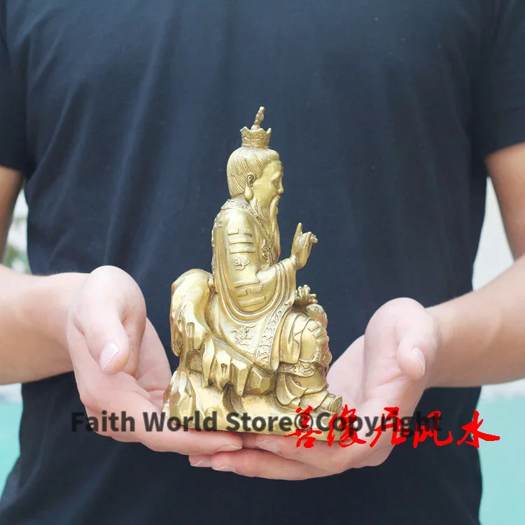 22CM - 2025 HOME office SHOP TOP efficacious Money Drawing GOOD LUCK Mascot # the founder Lord Lao Zi FENG SHUI Brass statue