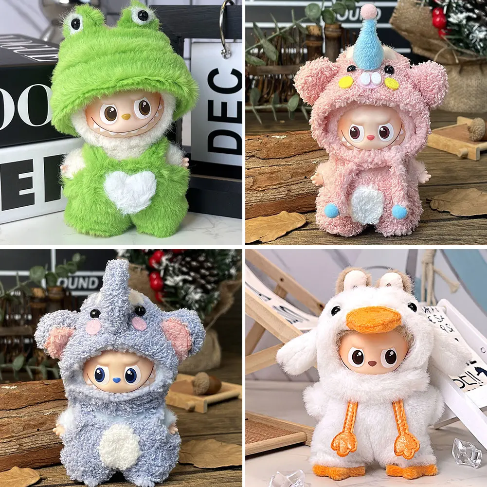 

For 10.5cm Labubu 4.0 Doll Clothes Fashion Overalls Clothes Color Match Shirts Dolls Accessories PVC Storage Dolls Display Bag