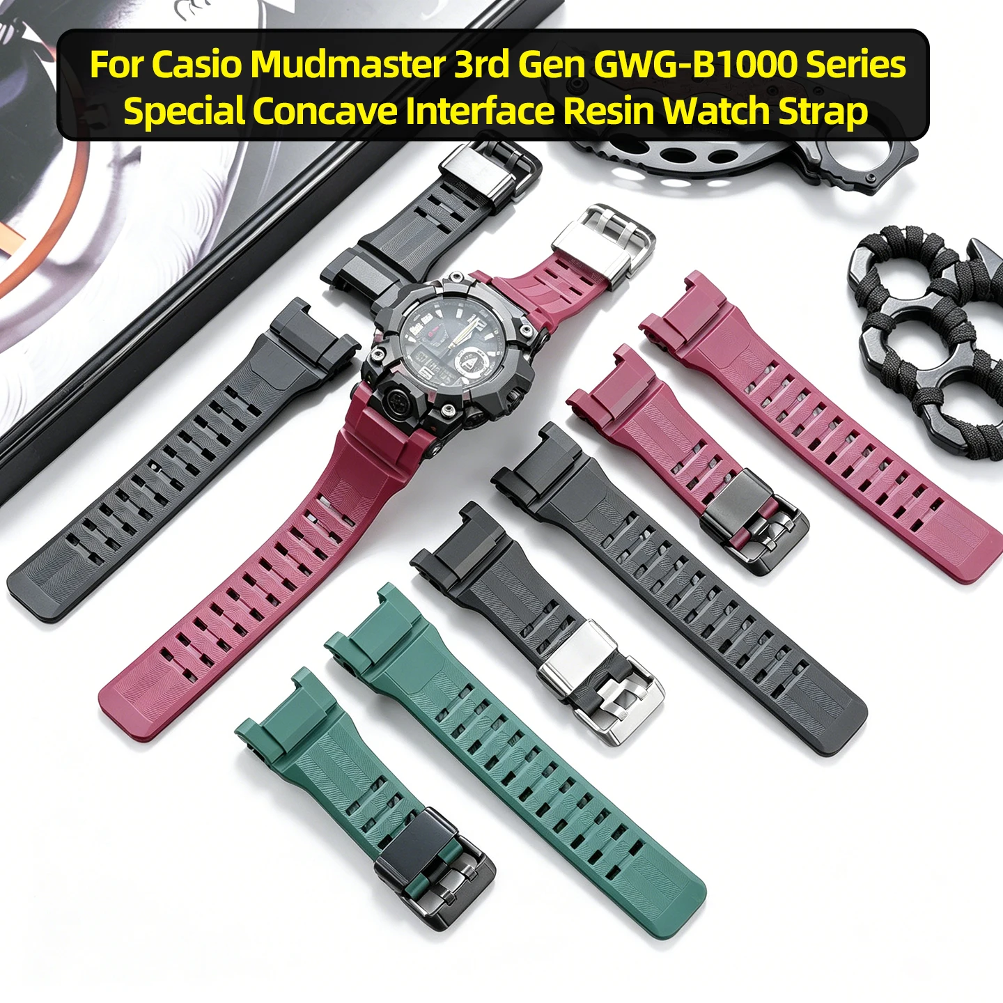 For Casio G-SHOCK Mudmaster GWG-B1000 The Third Generation Modified Resin Rubber Watch Strap Men's watch accessories