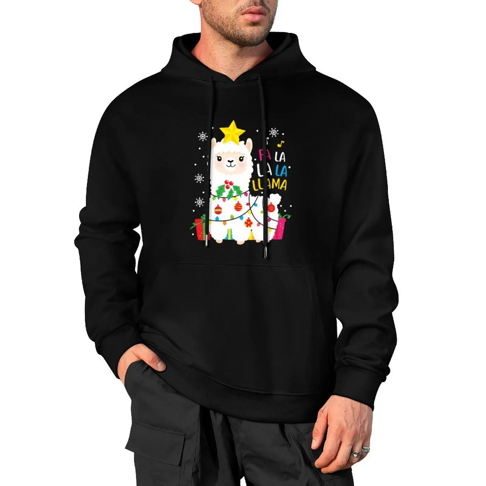 

Funny Llama Fa La La Christmas Ornament Decors Pullover Hoodie men's sweat-shirt set anime clothing new in hoodies & sweatshirts