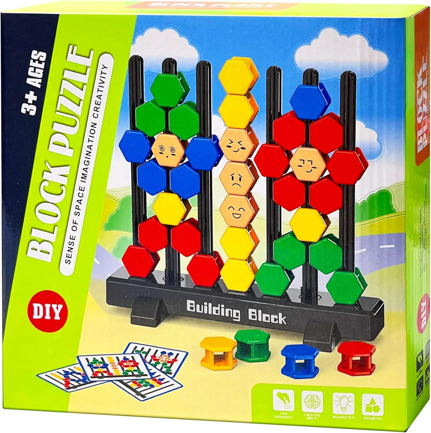 Blocs de construction 3D, jeux de société pour enfants et adultes, jouets éducatifs, casse-tête, défi, géométrie, logique, jeux de qi, tige