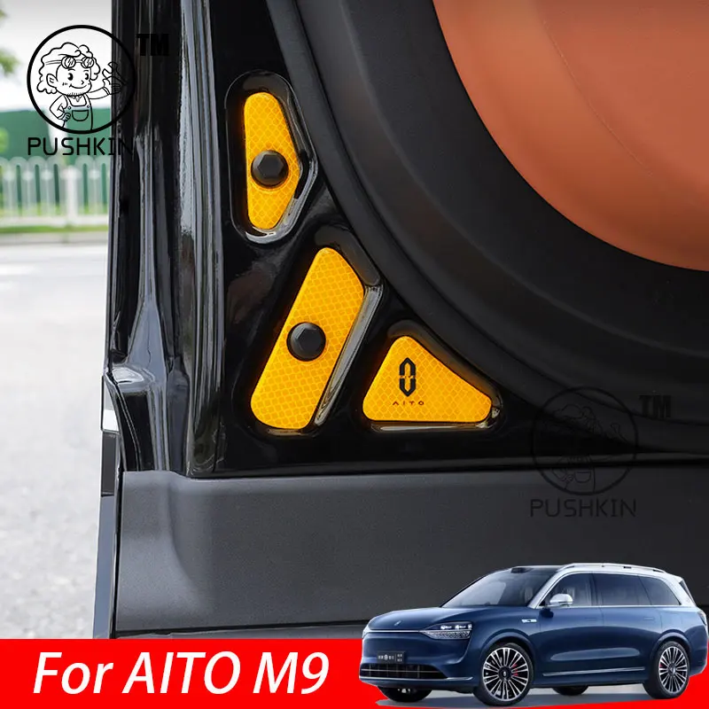 

For AITO M9 2024 2025 car interior parts Anti rear collision warning sticker for front bumper of door accessories