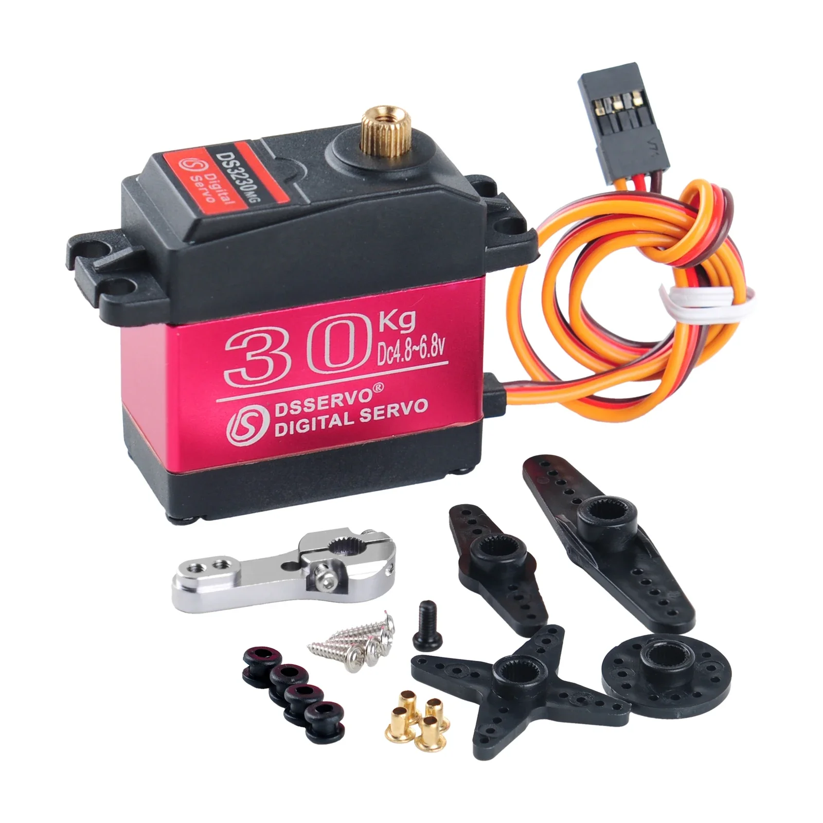 1/2/4PCS 30KG 6V DS3230 High Torque Digital Servo Waterproof and durable it comes with 25T Servo Arm for 180-degree