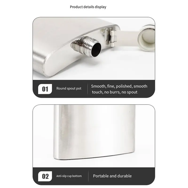 T21C Liquor Flask 250Ml Ultralight Portable Alcohol Bottle Outdoor Camping Whiskey Wine Storage