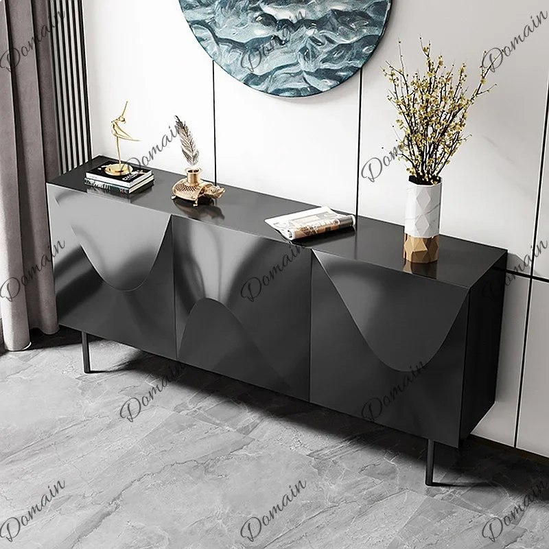 N80 Modern Light Luxury Solid Wood Entryway Shoe Cabinet Room Divider Sideboard Storage Buffet for Living Room
