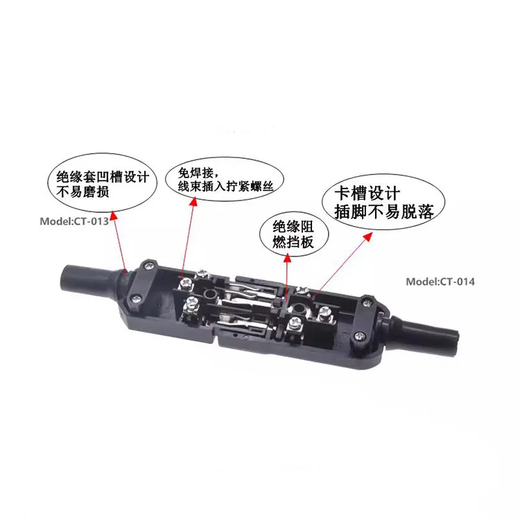 CT-013/CT-014 Pin word DIY lock screw connection plug Male/female butt plug universal C13-C14 10A250V connector - view 4