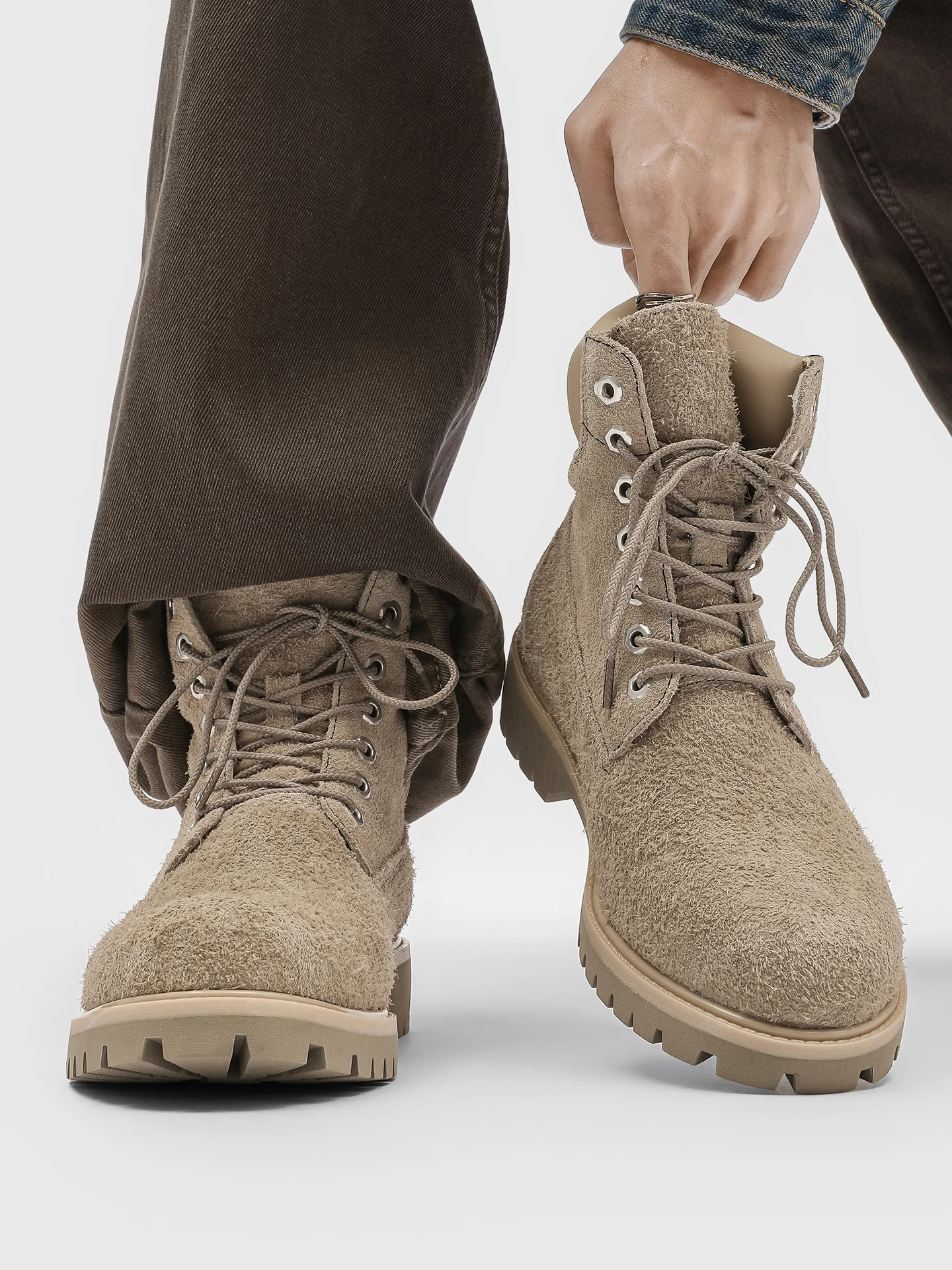 

Уличные ботинки ex Four Seasons Thi Bot, удлиняющие рабочие ботинки, мужские высокие мотоциклетные ботинки Hiking oes