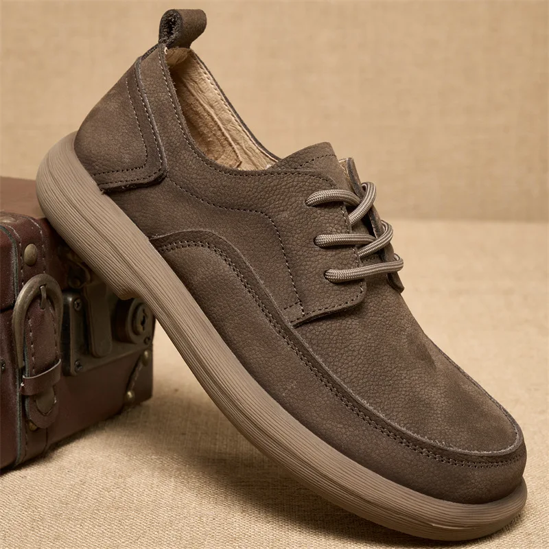 

Новые летние мужские повседневные кожаные туфли в стиле ретро и универсальные туфли из воловьей кожи на мягкой подошве, мужская обувь на шнуровке