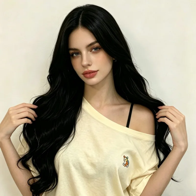 Fashionable medium-parted long curly hair wig for women with simulated matte silk rose mesh head-mounted Synthetic wig headgear