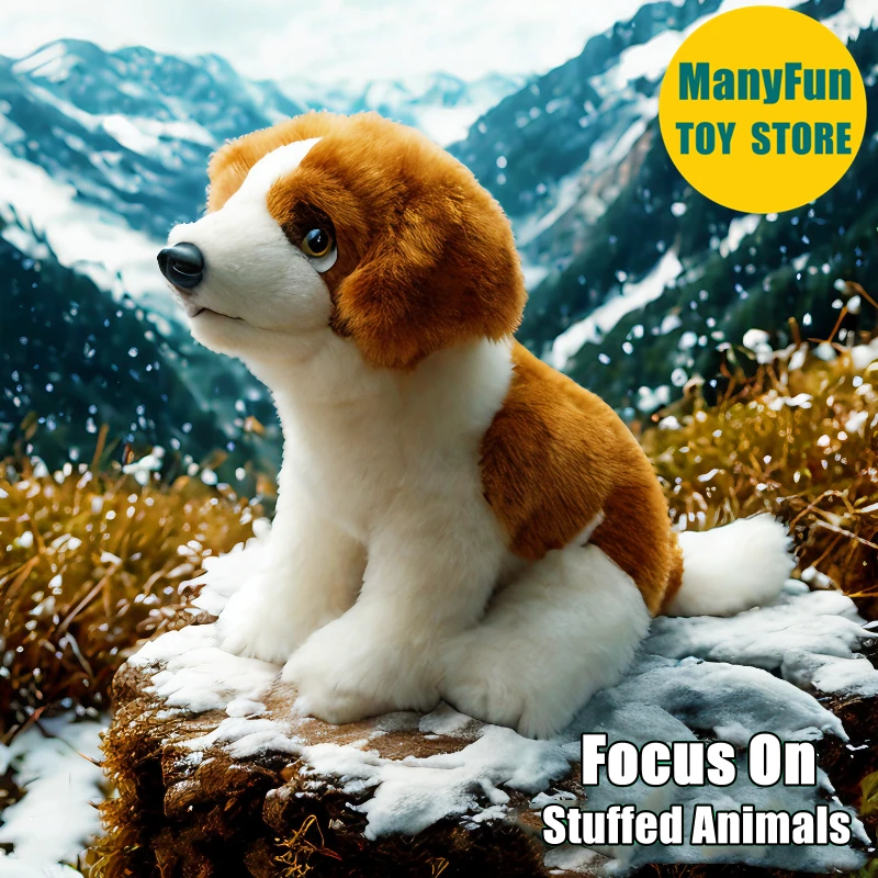 

Saint Bernard Plush Toy Realistic Dog Plushie Dogs Peluche Lifelike St Bernard Stuffed Animal Simulation Doll Gift Collectors