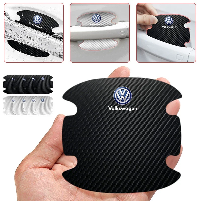 4PCS Car Door Handle Protection 3D Sticker Emblem Car Accessories For Volkswagen Golf-6 7 4 5 POLO Passat B5 B6 B7 T4 T5 Tiguan