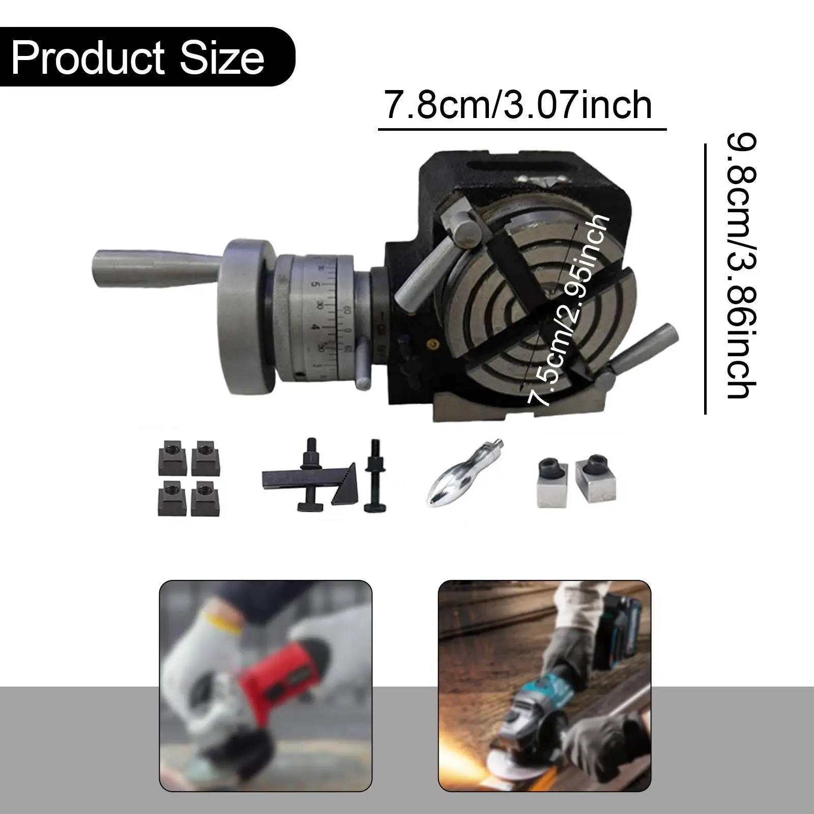 Drehtisch mit Indexierplatten-Set, Nonius-Lesung, horizontal, vertikal