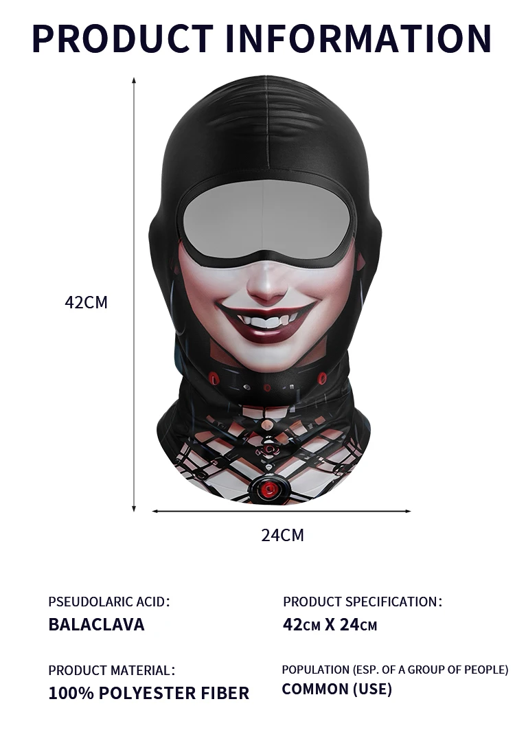 Balaclava Neue 3D-Menschen-Gesichtsmaske für Outdoor-Radfahren, atmungsaktiv, schnelltrocknend, UV-Sonnenschutz und staubdicht, Eisseide Vollgesichtsmaske – Detail 5