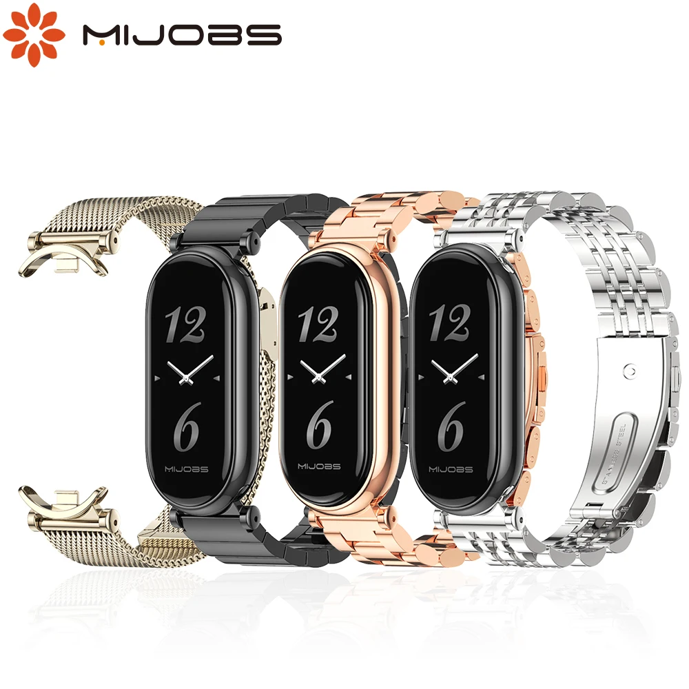 Strap for Mi Band 8 9 7 6 5 4 3 Bracelet Metal Wristband for Xiaomi Mi Smart Band 9 Watch Mi band 9 Replacement Accessories