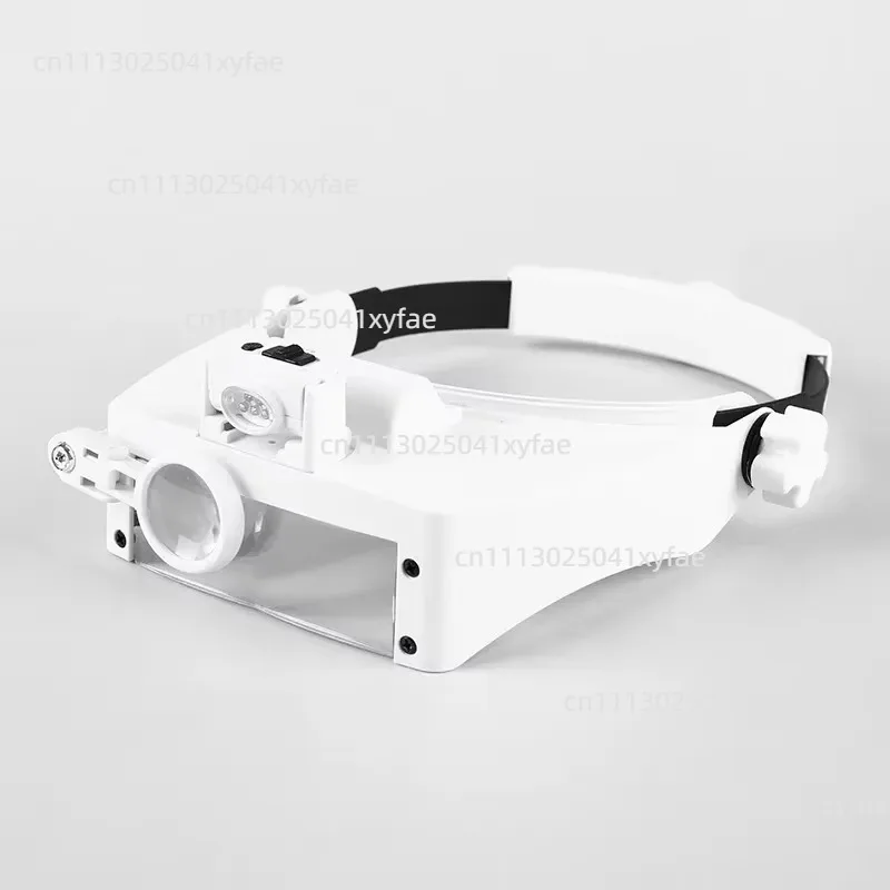 Adjustable HD Head Mounted Magnifying Glass with 5 LED Cold and Warm Light for Reading and Repairing