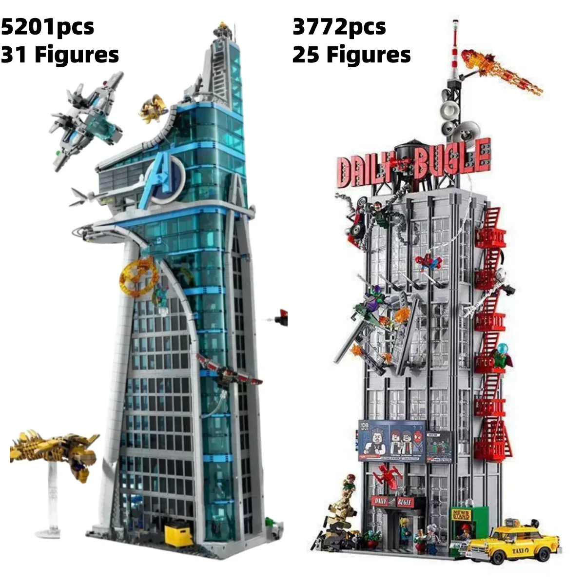 76178 برج المنتقمون الجديد بناء البوق من الطوب اليومي اللبنات هدايا عيد الميلاد للأطفال 76269