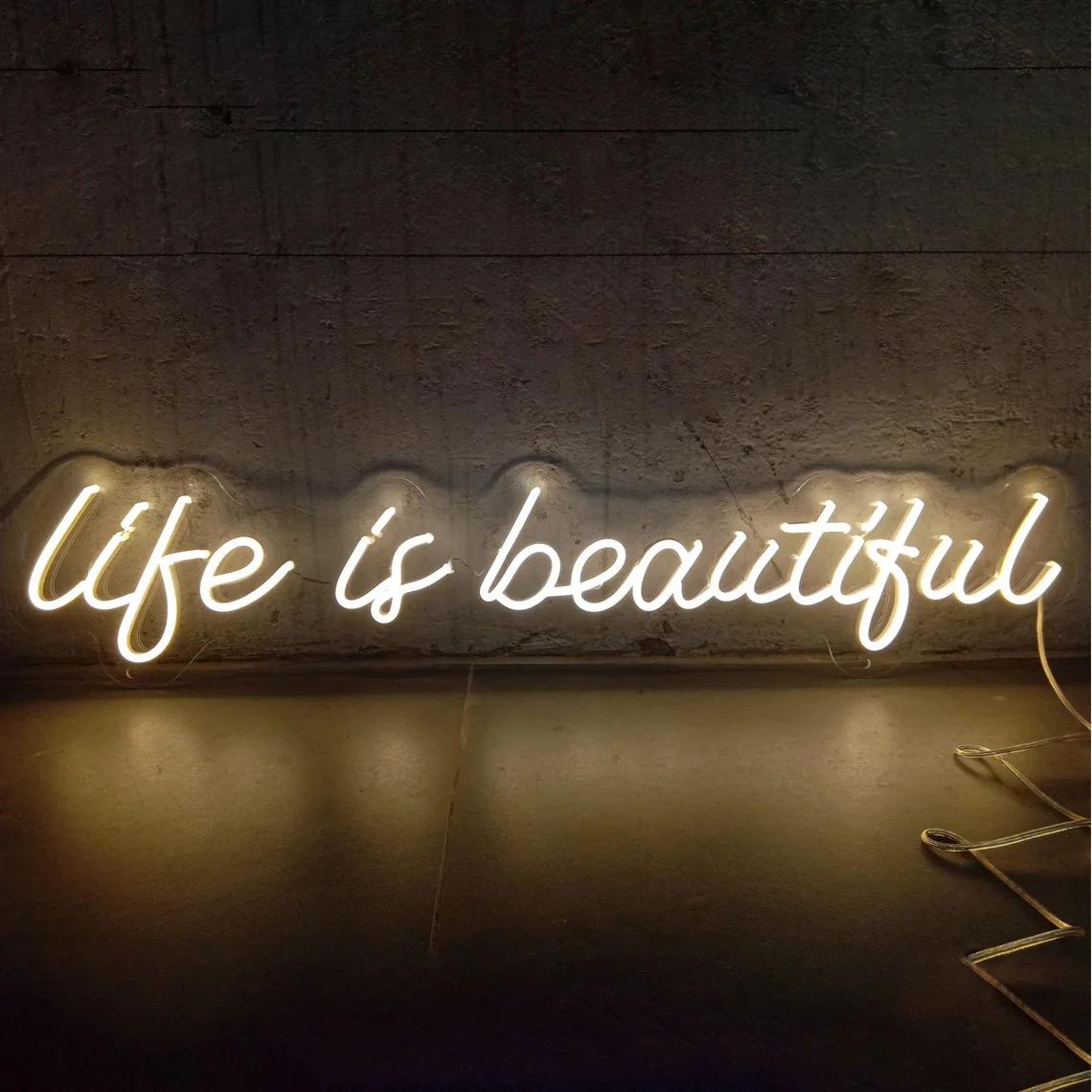 Life Is Beautiful Neon Sign Cozy Home Ambiance Home Bedroom Club Bar Decor