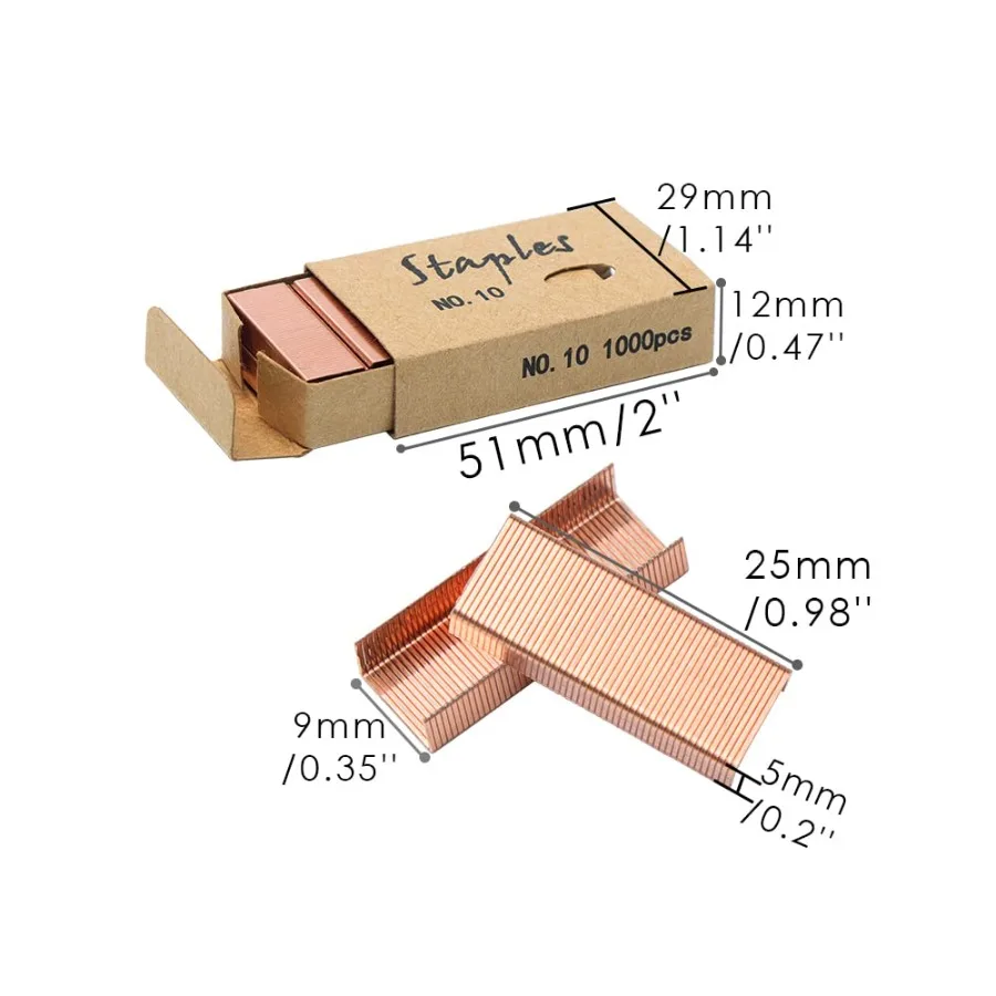 Colored Mini Staple Refills for Mini Stapler Jam Free 1000pcs Pack 4 Packs No.10 Total