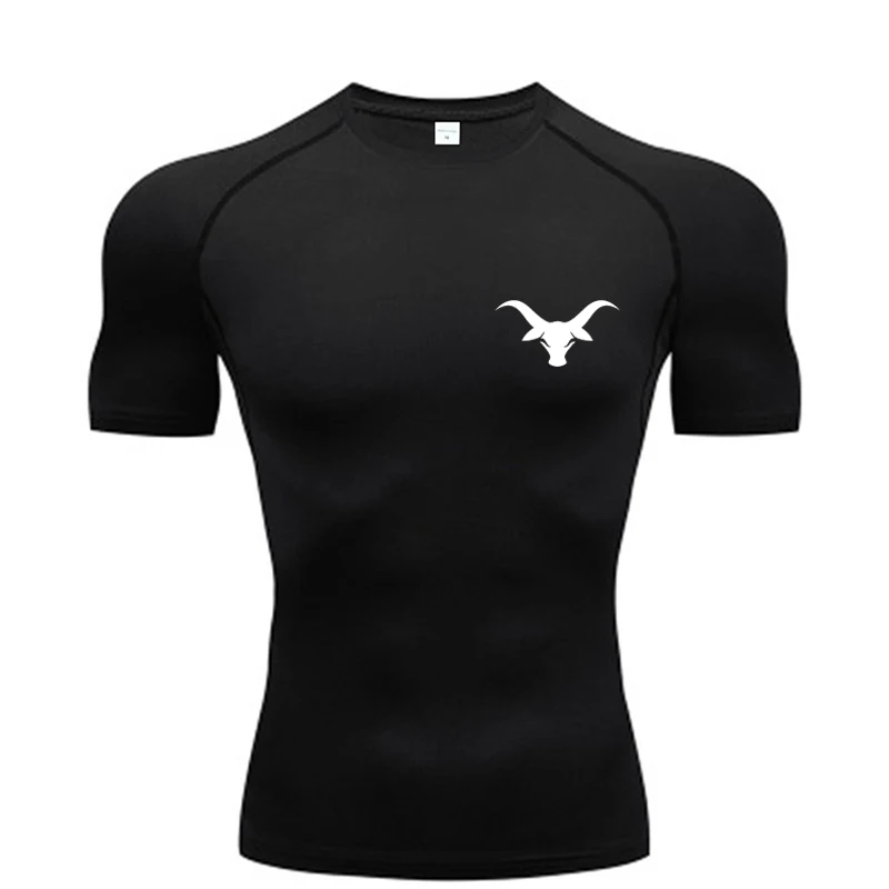 

Мужская компрессионная футболка 2026 для лета, спортивная одежда, футболка для бега, эластичная, быстросохнущая, спортивный топ, футболка для тренировок в зале, мужская спортивная одежда