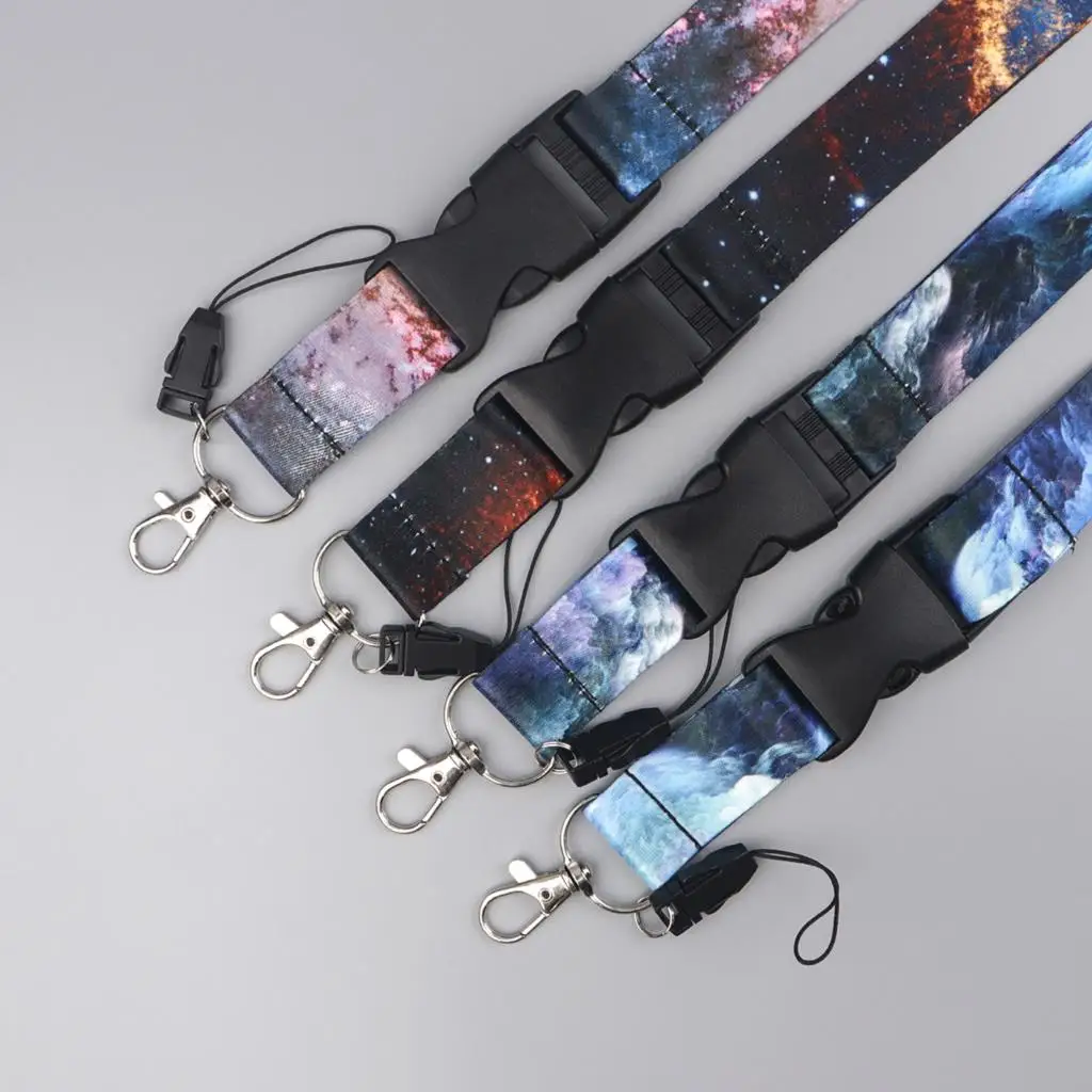 Dreamy Starry Sky Neck Strap Lanyard for Keys Keychain Badge Holder ID Credit Card Pass Hang Rope Lariat Charm Accessories