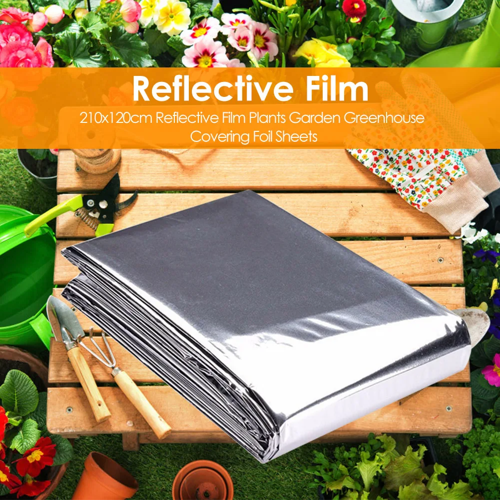 210x120cm Silver Reflective Film Environmental Portable Light Healthy Security Plants Cover Greenhouse Covering Foil Sheets