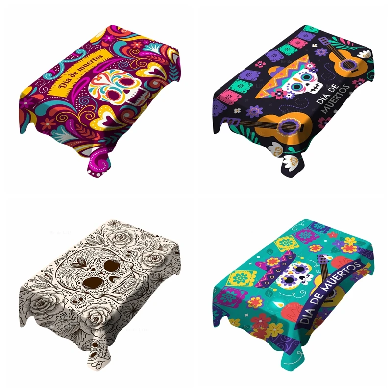 Mexican Skull Flowers Day Of The Dead Remembrance Gothic The Hand Of Death Tablecloth By Ho Me Lili For Tabletop Decor