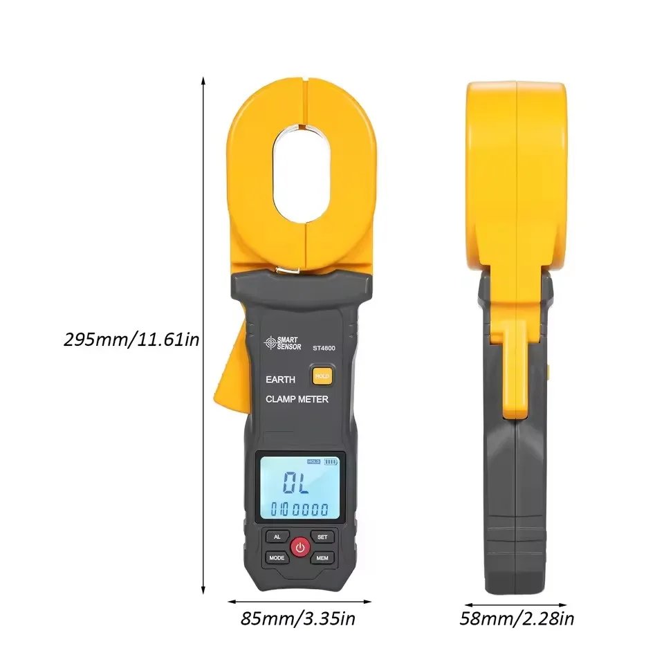 SMART SENSOR ST4800 0mA-30A Ground Earth Resistance Tester 0.01-1200 500 Groups Data Storage Multifunction Digital Clamp Meter