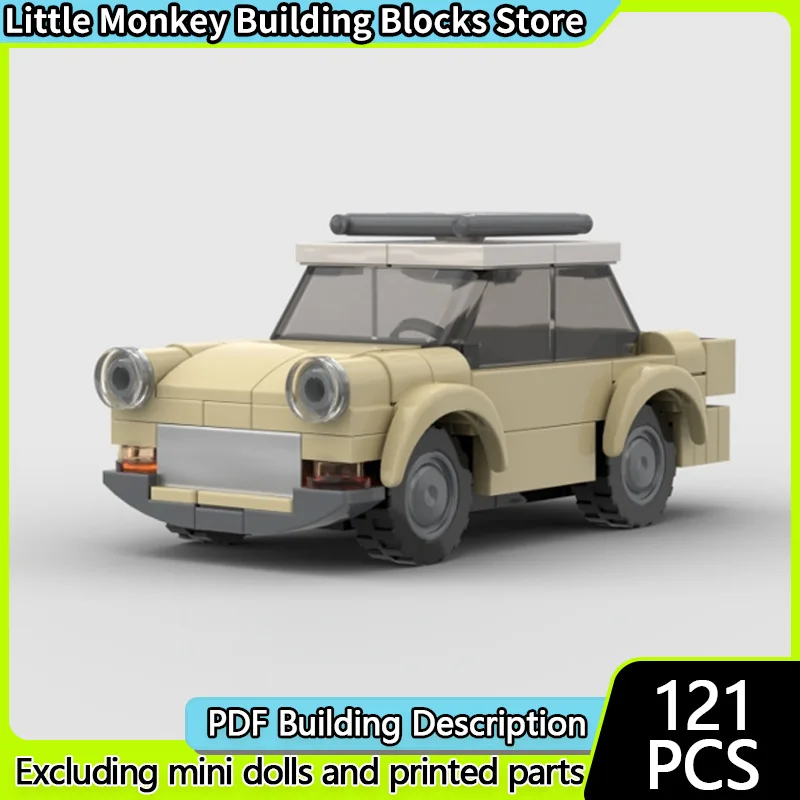 Modèle de voiture de course rapide MOC en briques de construction, petite voiture de l'Allemagne de l'Ouest, technologie modulaire, cadeaux de vacances pour enfants, ensemble de jouets à assembler