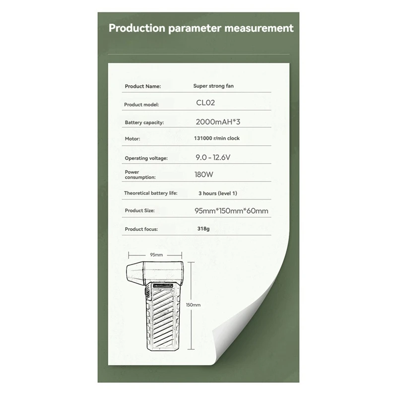 B58B-Mini Turbo Jet Fan 130000RPM Wind Speed Brushless Motor Handheld Duct Fan Turbo Jet Fan Blow Suck In One