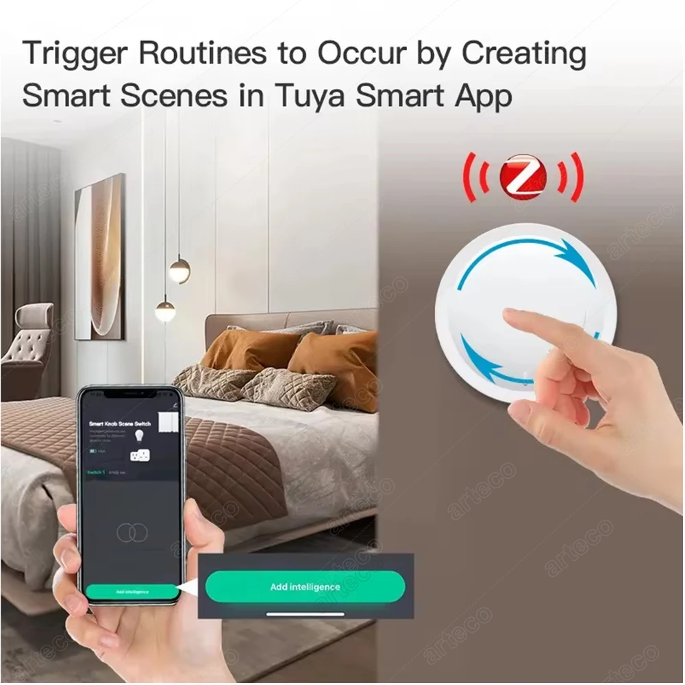 New Tuya ZigBee Smart Knob Switch Wireless Scene Switch Button Dimmer Controller Battery Powered Automation Scenario Smart Life