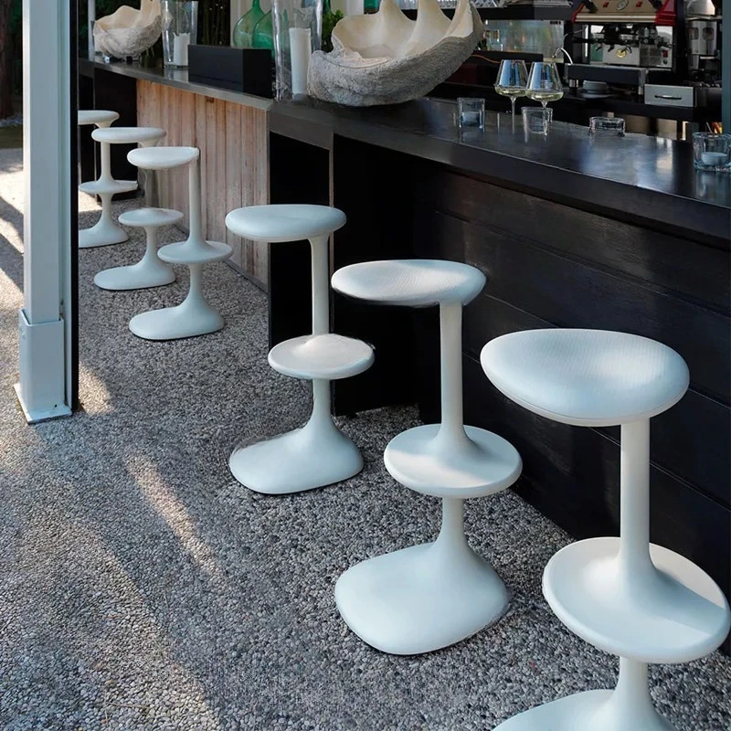 Orange Modern Bar Stool Chair Black Backless  Kitchen Bar Stools Unique Minimalist Sgabelli Cucina Alto Home Furniture